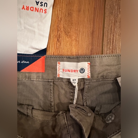 Sundry LA FETA painted stripe pants. Agave/green. Size 27 - Picture 4 of 5